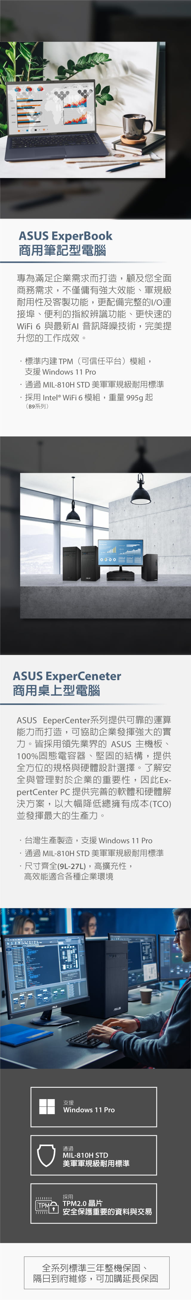 ASUS【商用電腦/商用筆電】主力推薦