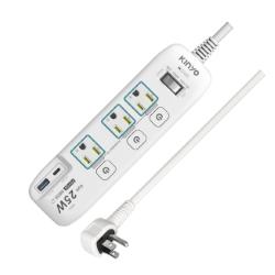 3P 4開3插PD+USB延長線 9尺