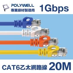 CAT6 Gigabit 網路線 20M 白