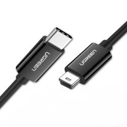Type-C to Mini USB傳輸線 黑色 (1公尺)