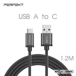 USB 3.2 Type C to USB A Male 鋁合金編織快速充電傳輸線 1.2M 深太空灰