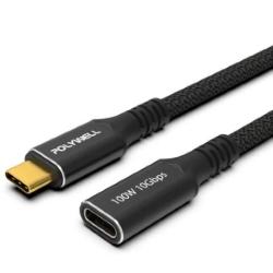 黑金剛 USB3.2 Type-C 公對母延長線 Gen2 10G 100W, 2M