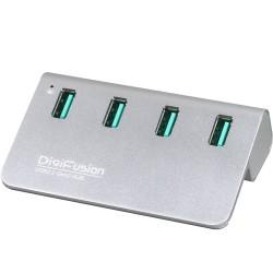 USB3.2 Gen2 4埠 Hub 鋁合金-銀 (含變壓器)