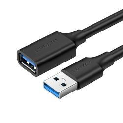 綠聯 USB 2.0A公對A母鍍鎳成型款 圓線 黑色 5M