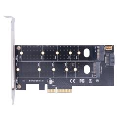 PCI-E 4X 雙協議M.2 SSD 轉接卡(PCI-E+SATA)