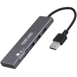 USB3.0 3埠 HUB + SD/Micro SD 讀卡機