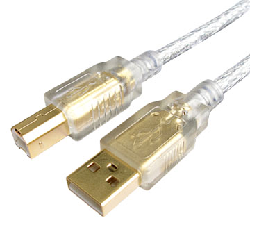 USB2.0 AM/BM鍍金頭透明色1.8M