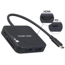 Type-C HDMI 4K ＋ U3 HUB + SD/Micro SD 讀卡機 + PD