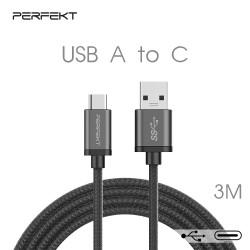 USB 3.2 Type C to USB A Male 鋁合金編織快速充電傳輸線 3M 深太空灰