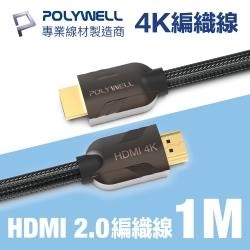 HDMI 2.0 4K60Hz 鋅合金編織 發燒線 1M