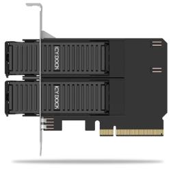 雙層式 M.2 轉 PCIe 4.0 x8 硬碟抽取盒 適用於 PCIe 擴充槽