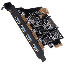 PCI-E USB 3.0 5+1C 6埠卡