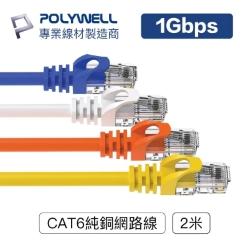 CAT6 Gigabit 網路線 2M 橘