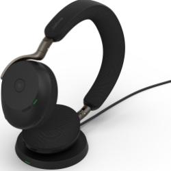 Evolve3 75 MS - USB-A with Dongle - Black (Wireless Charging Pad)