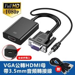 VGA公轉HDMI母帶3.5mm音頻轉接線