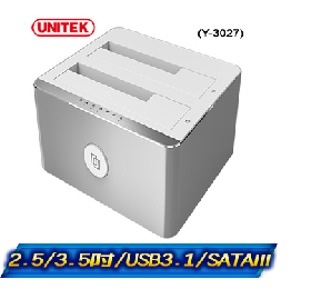 UNITEK USB3.1雙槽硬碟外接盒2.5/3.5吋