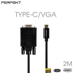 USB TypeC 3.2轉VGA影音訊號轉接線-公轉公 2M